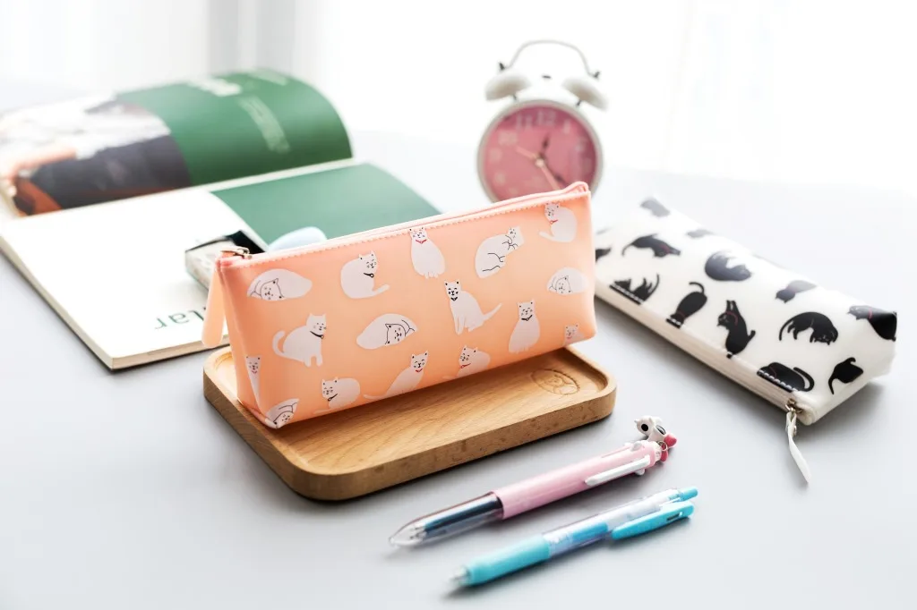 1 шт./ желе Кошка Силиконовые карандаши чехол Kawaii Девушка PencilsBags прочный большой емкости для студентов канцелярские принадлежности ручка для хранения