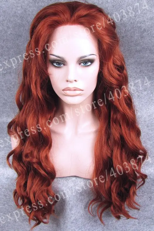 

Long Body Wavy Reddish Auburn Heat Resistant Synthetic Lace Front Wig