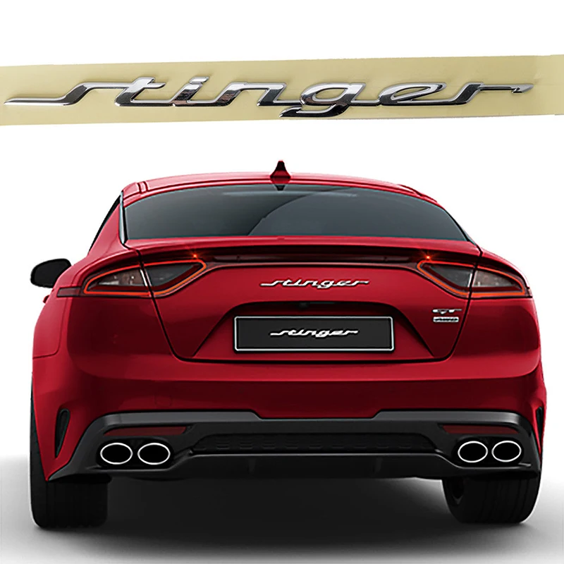 3D Chrome Stinger Car Stickers E Emblem for Kia Stinger 2017 2018 Auto