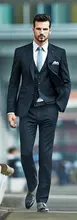 2017 Latest Coat Pant Designs Black Formal Wedding Suit for Men Slim Fit Suits Italian Custom Made Tuxedo 3 Pieces Masculino S