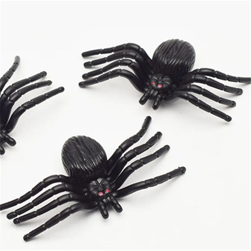 10pcs PVC Artificial Simulation Plastic Bugs Fake Spiders for Halloween Party Favors Decoration Toys Game party dress up props