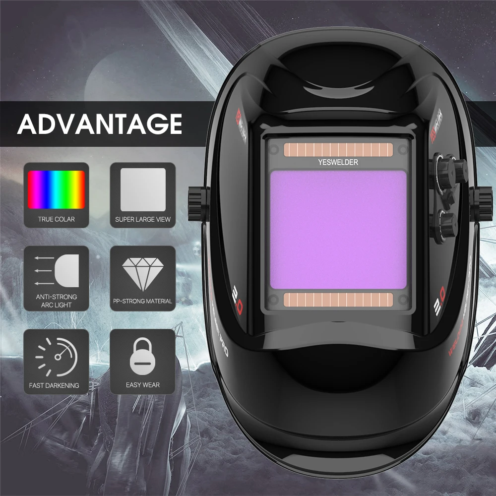 Najtaniej duży ekran prawdziwy kolor spawania kask 4 Arc czujnik słonecznego maska do spawania samościemniającymi spawacz kaptur LYG M800H