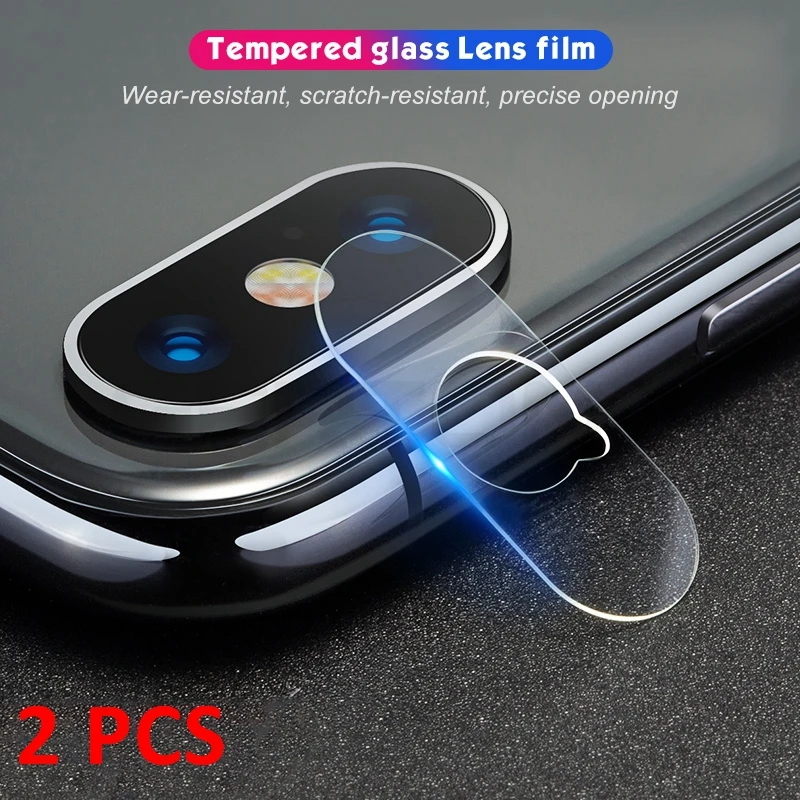 

2Pcs/lot High Quality Camera Lens Tempered Glass For iPhone X Xs Max Xr 7 8 Plus 2.5D Screen Protector Films For iPhone Xs Max
