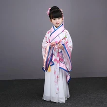 New Design Chinese Folk Dance Children Traditional Chinese Dance Ancient Costume Tang Dynasty Princess Queen Stage Performance