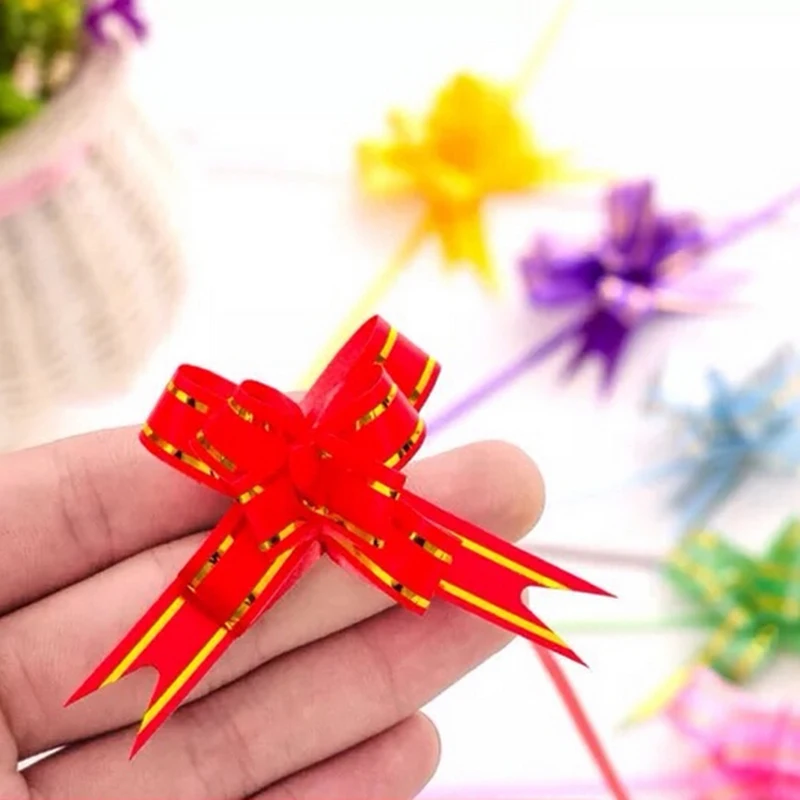 

MENGXIANG 10pcs/pack Mini Ribbon Flowers Bows Bowknot Gifts Craft For Party Home Festival Decor Christmas Accessories