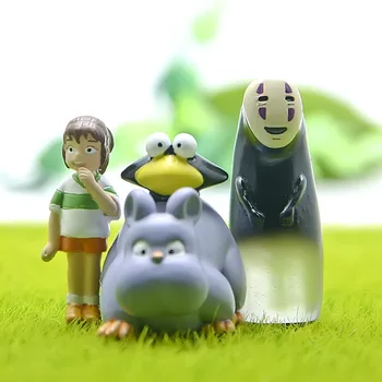 

3pcs/lot DIY Anime Spirited Away No Face Chihiro Little Mouse PVC Action Figure Kids Toys Collection Model Toy Micro Landscape