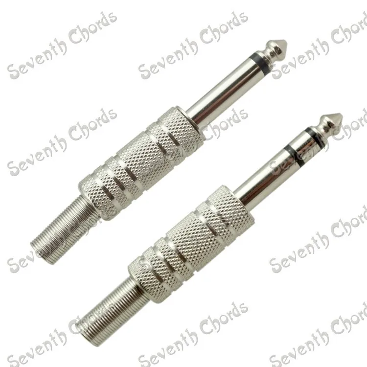 4 Pcs 1/4" 6.35mm Microphone Amplifier Guitar Cable Audio Male Plug / Guitar Cable Plugin