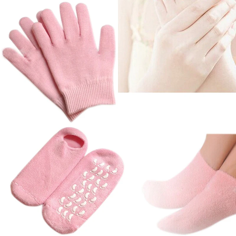 1 пара силиконовых носков перчатка отшелушивающая обработка гладкая маска для рук Уход за кожей ног спа гелевый увлажняющий отбеливающий перчатки MV99
