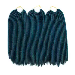 Элегантный Муз 14 ''16 нитей/пакет искусственная locs вязанная косами Kanekalon Синтетические Наращивание волос плетением дреды косы
