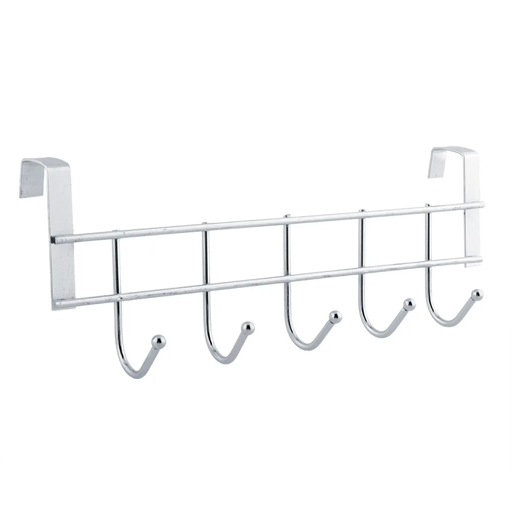 5 Hooks Stainless Steel Clothes Door Rack Bathroom Kitchen 1x Bathroom Kitchen Organizer Hanger Aeproduct Getsubject
