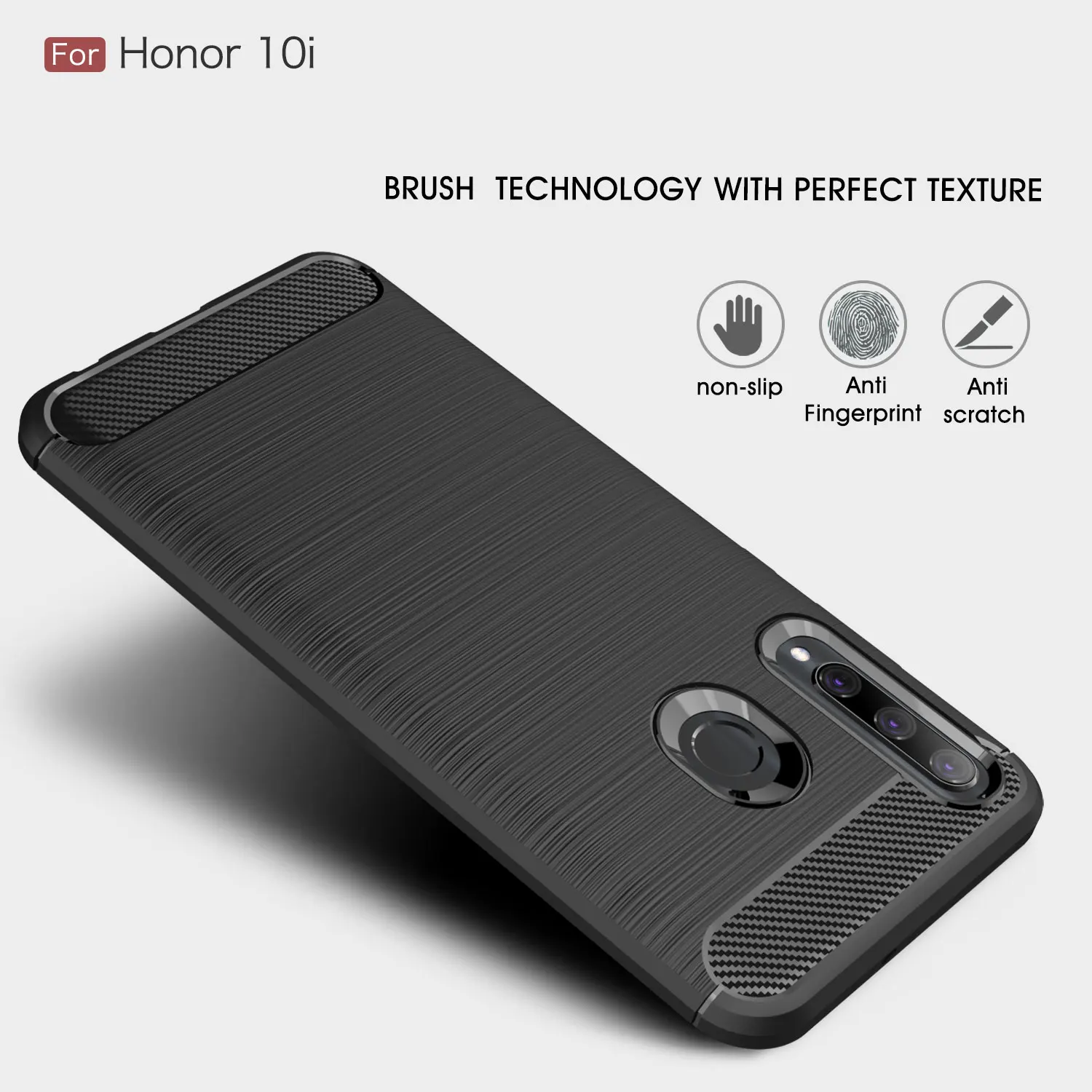 Для Honor 10i Углеволокно текстура гибкий ТПУ силиконовый тонкий чехол против царапин защитный чехол для huawei Honor 10 10i Lite