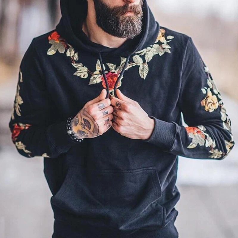 men Long Sleeve Sports top Hooded Sweatshirt (3)