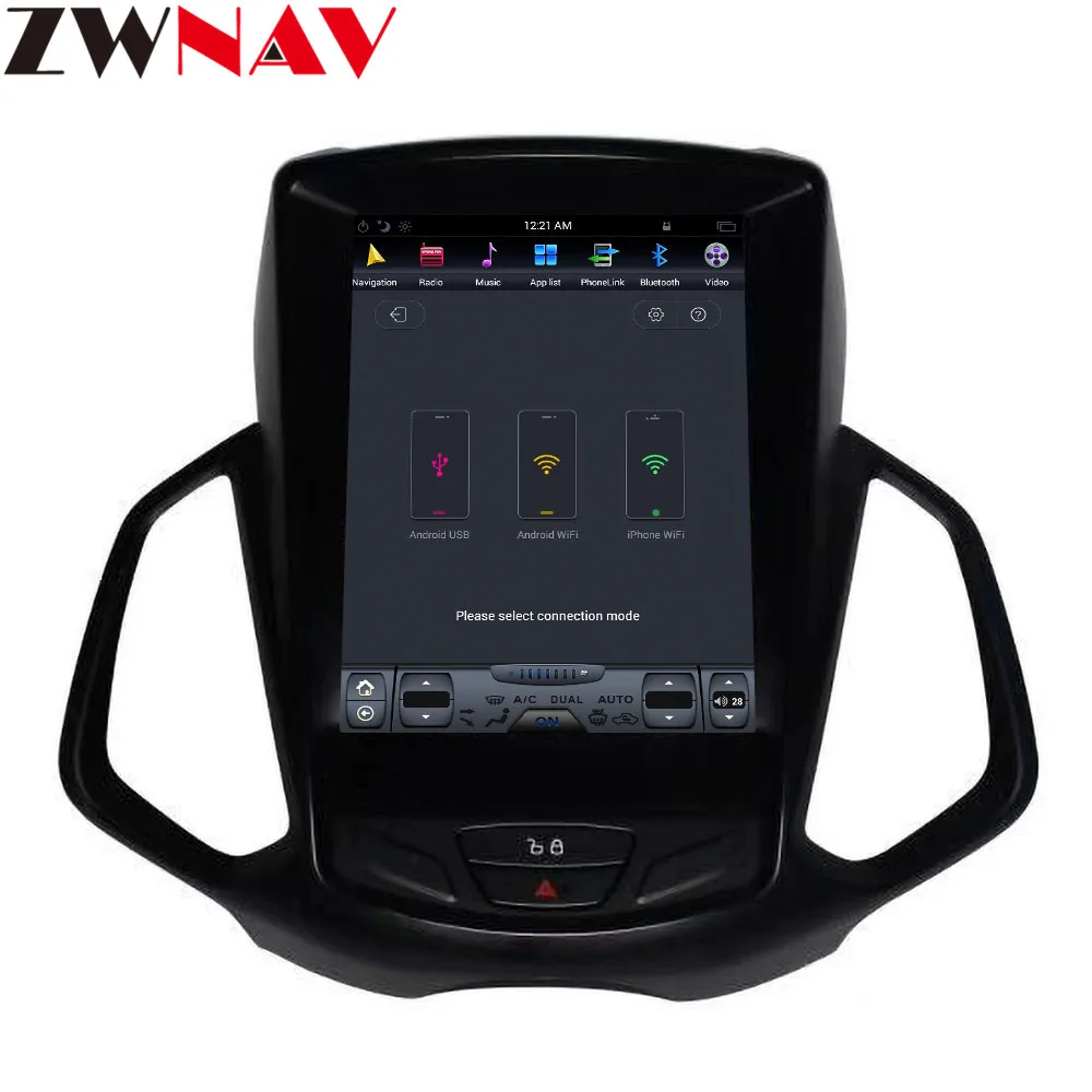 Discount ZWNAV Android System Tesla Screen Car Stereo For FORD EcoSport 2013 - 2019 Auto Radio GPS Navigation Video Multimedia Headunit 1