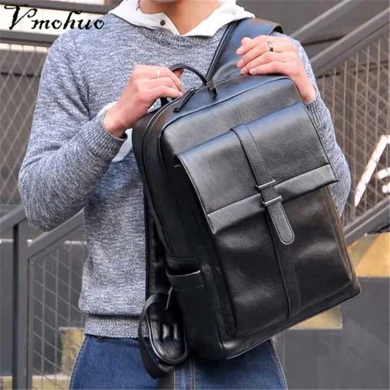 VMOHUO Новая мода Для мужчин рюкзаки для из искусственной кожи рюкзаки мужской высокое качество путешествия USB зарядка компьютер рюкзак с