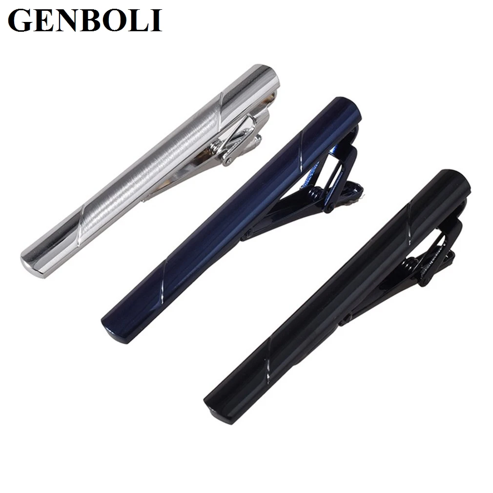 

GENBOLI 3 Colors/SET Men Tie Clip Male Stainless Steel Fashion Exquisite Necktie Tie Clips Jewelry Best Business Best Gift Set
