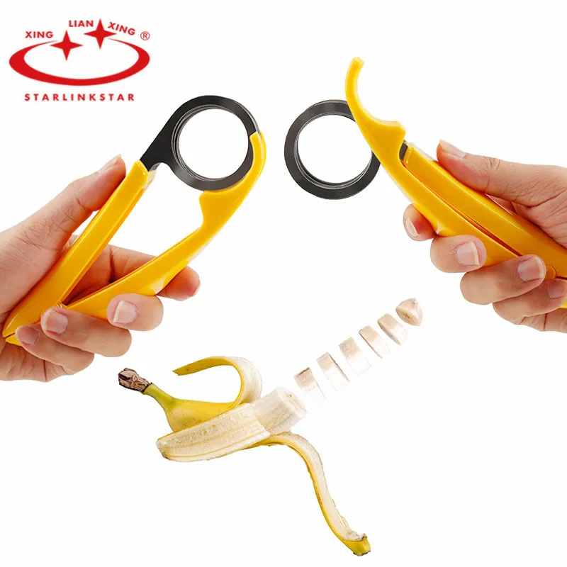 STARLINKSTAR Stainless Steel Banana Cutter Fruit Vegetable Tools