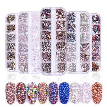 

1Box 12 ColorCrystal Gallet Rhinestones For Nails Jewelry Gems Nail Art Decoration Studs Rhinestone Beads Nail Accessories Tool