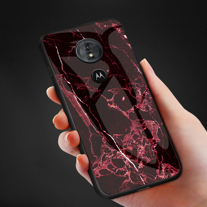 Чехол для Motorola Moto G6 Plus Роскошный Мраморный зернистый Твердый защитный чехол из