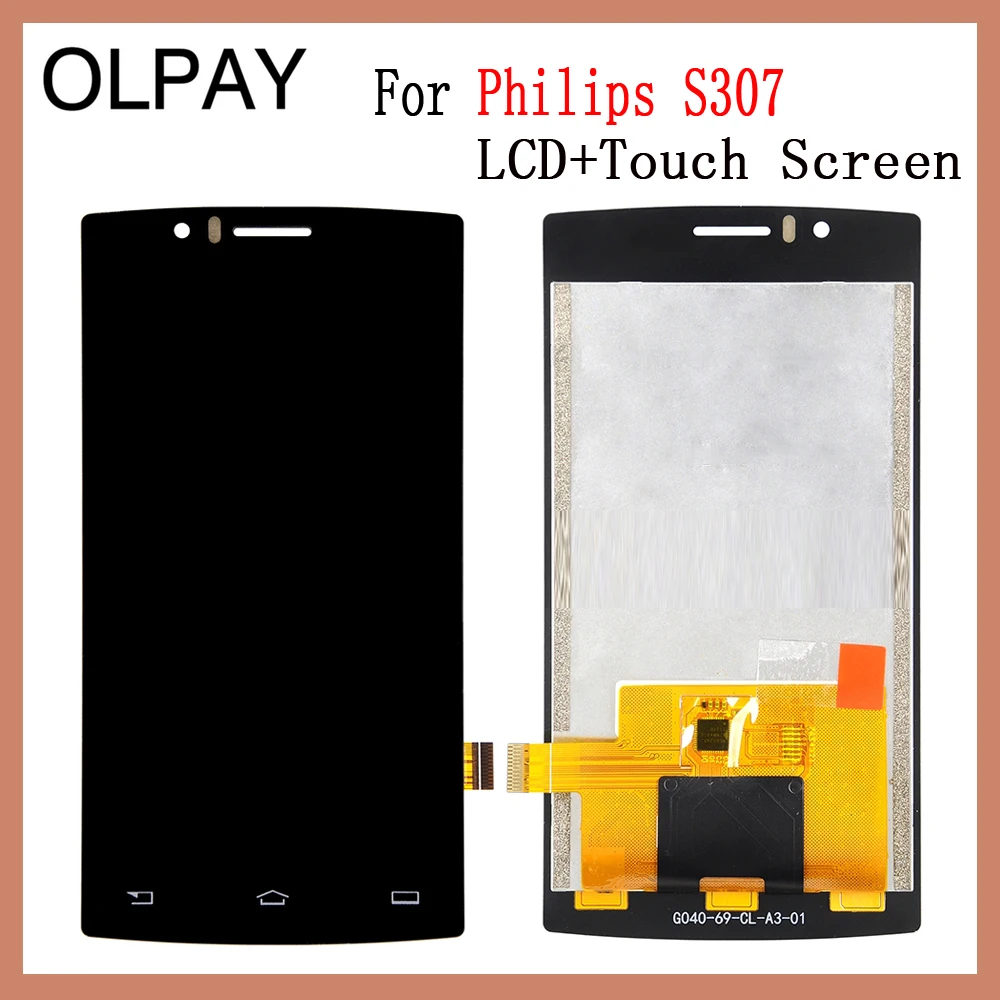 

OLPAY 4.0'' New Original For Philips Xenium S307 CellPhone LCD Display + Touch Screen Digitizer Assembly Replacement Glass