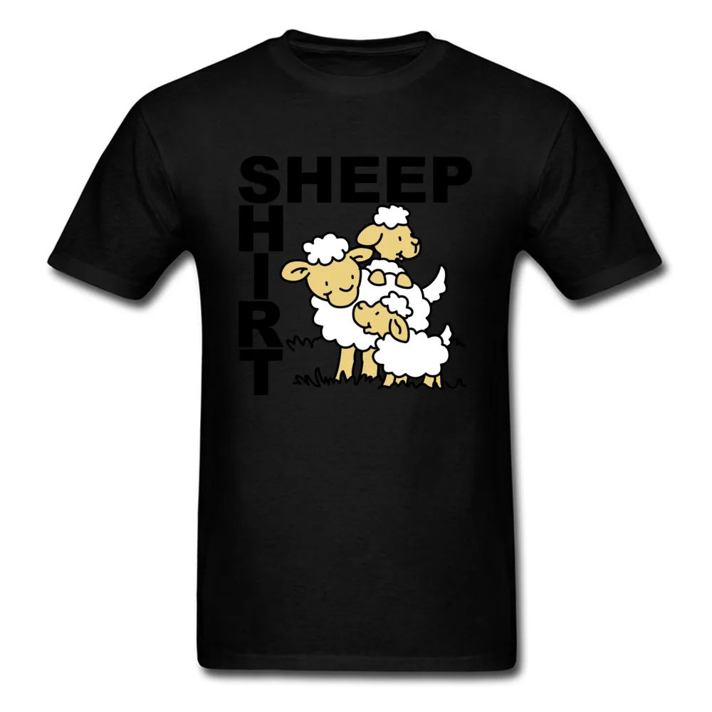 Sheep Shirt NEW YEAR DAY 100% Cotton Round Collar Tops T Shirt Short Sleeve Casual Tee-Shirt Slim Fit Custom T-Shirt Sheep Shirt black