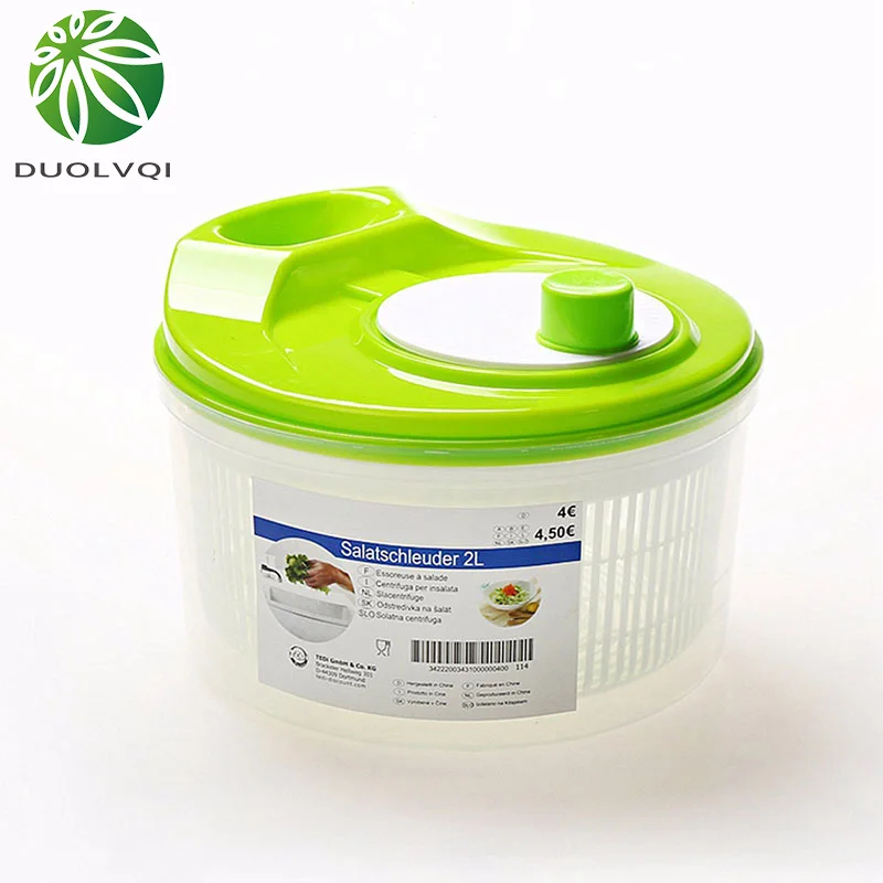 

Duolvqi Vegetables Dryer Salad Spinner Fruits Basket Fruit Wash Clean Basket Storage Washer Drying Machine Useful kitchen tools