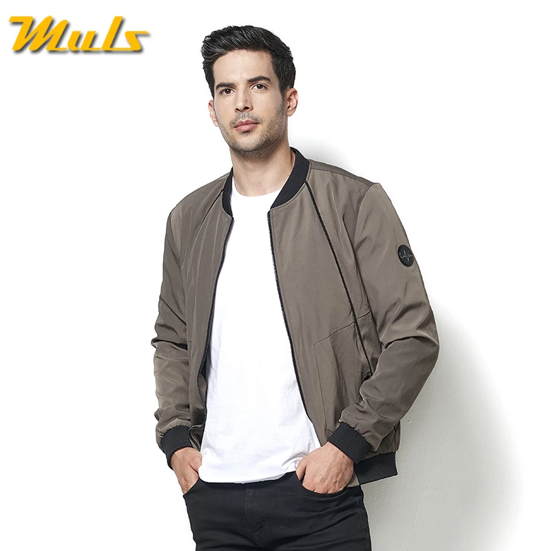 

MuLS 2019 Spring Jacket Men Autumn Mandarin Baseball Collar Jacket Coat Suede Spring Mens Male Fit Outwear Size M-4XL Drop-Ship