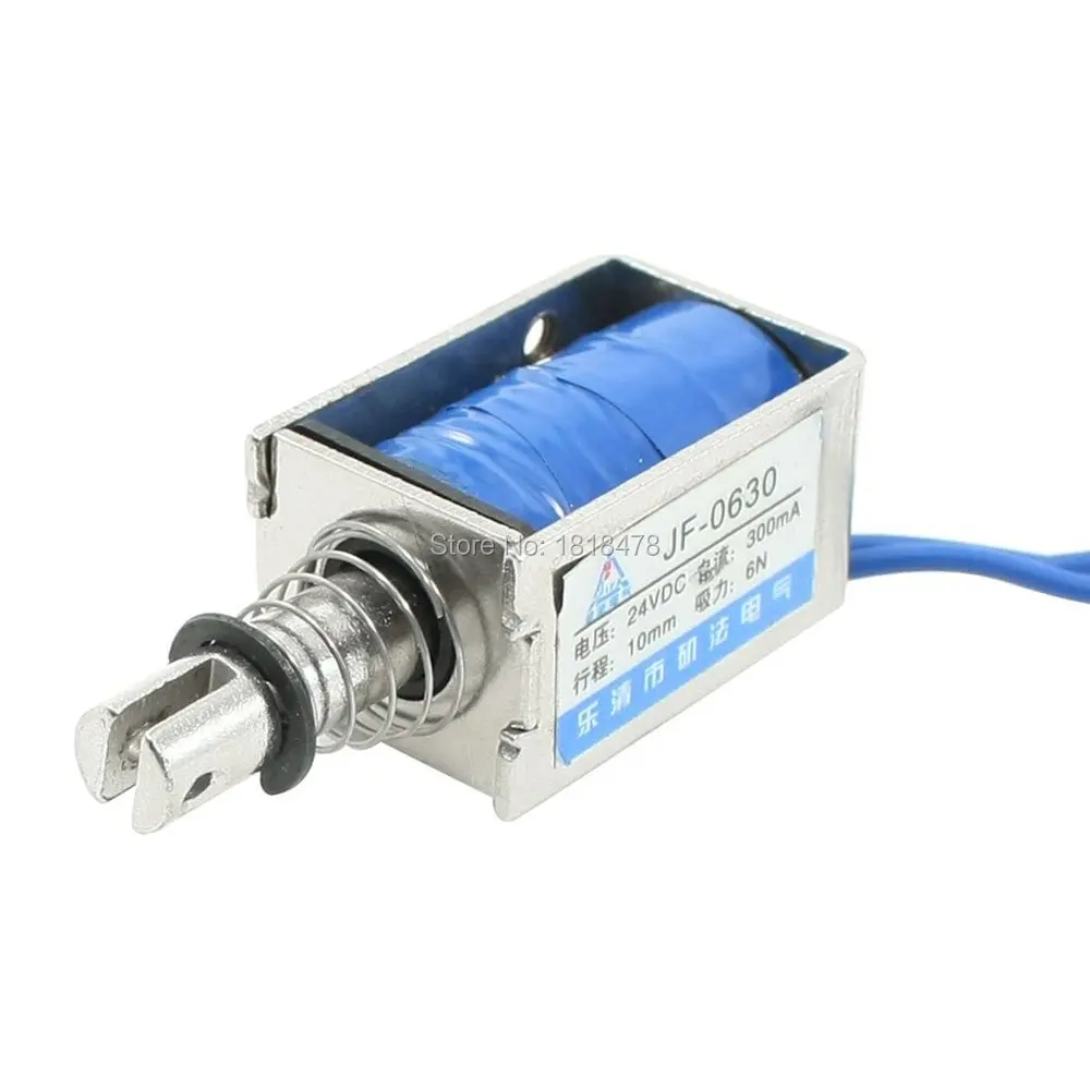 

JF-0630 DC 6V 12V 24V 6N 10mm Stroke Pull Type Solenoid Electromagnet Open Frame Type Linear Motion