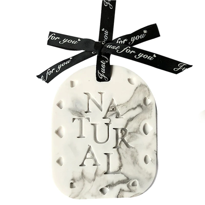 One Hole Aromatherapy Wax Tablet Mold 'Natural' Letters Hanging Tags