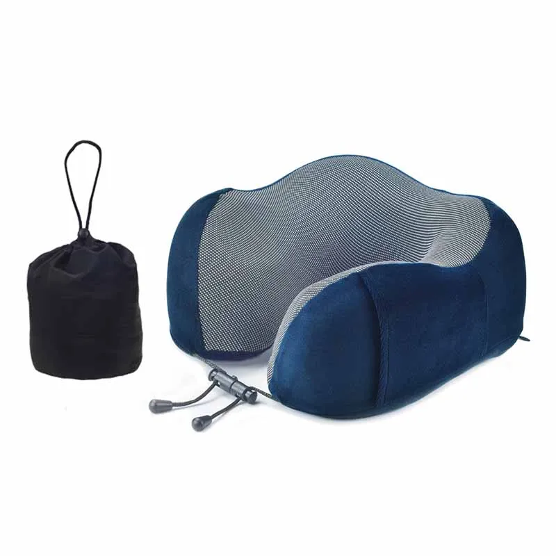 U Shape Headrest Neck Pillow Memory Foam Filler With Eyemask