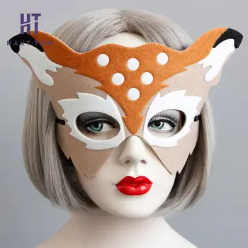 

Halloween Christmas Mask Costume Party Half Face Deer Mask Masquerade Party Decoration F