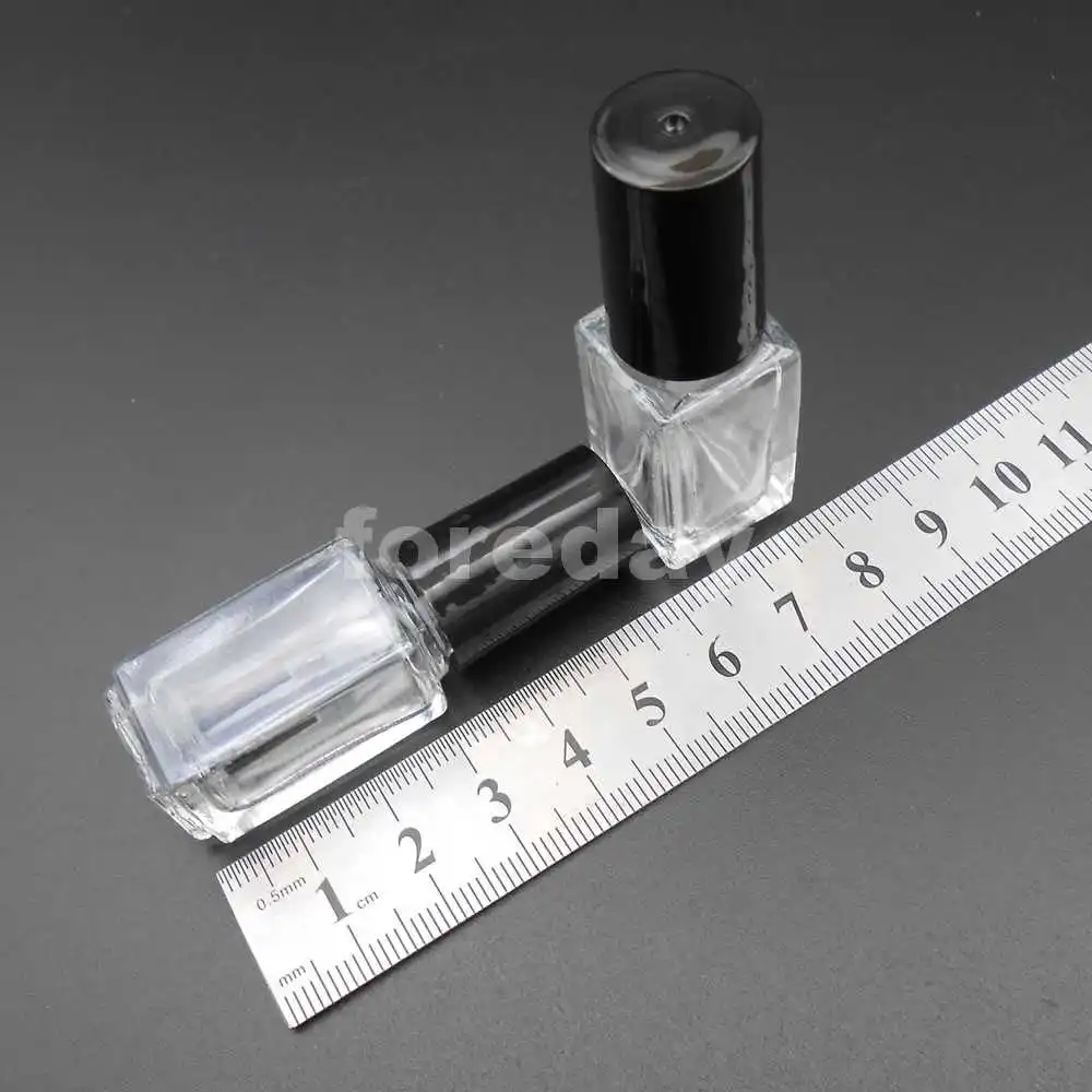 1PC X 5ml Empty Nail Polish Bottle Clear Glass With Mixing Ball Clear Black White / Matte Balck 5 ML NEW 17.5MMX45MM *FD332-334 2