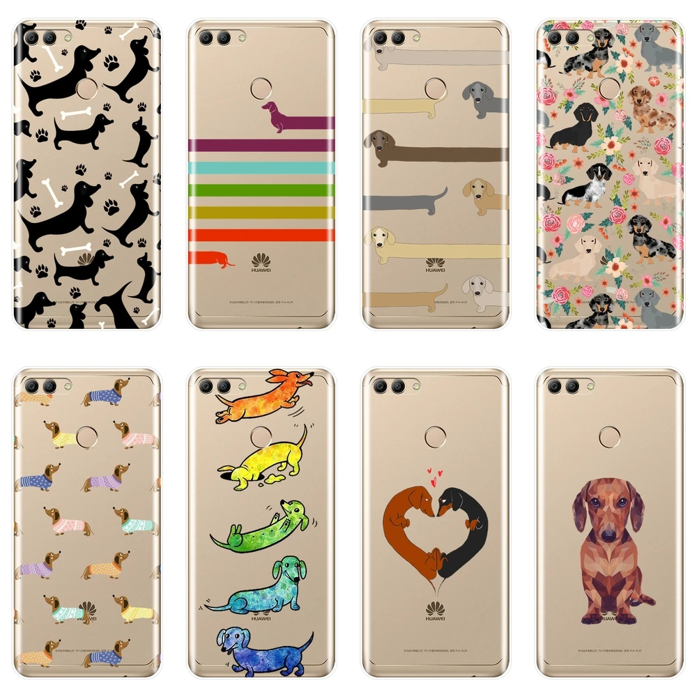 

For Huawei Y5 Y6 Y7 Prime 2017 2018 Y9 2019 Phone Case Silicone Dachshund Dog Soft Back Cover For Huawei Y3 Y5 Y6 II Y7 Pro Case