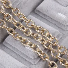 1 м Алюминиевые цепочки овальной формы из розового золота, оптом, подходящая фурнитура для браслетов, открытая цепочка для самостоятельного изготовления ювелирных изделий, запчасти для сумок