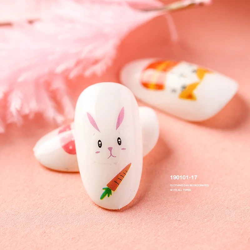 1 лист 3D персональные водяные наклейки для ногтей художественные наклейки мультфильм милый кролик розовый кот на ногти Одуванчики Наклейки Маникюр z076