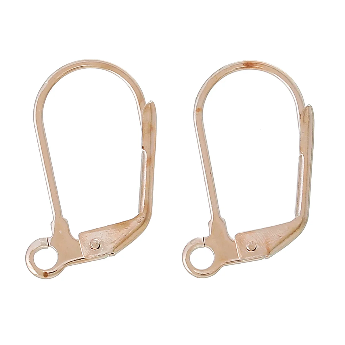 

8SEASONS Earring Clip Findings rose gold color Lever Back With Loop 18mm x 11mm( 6/8" x 3/8"),25 Pairs (B37422)