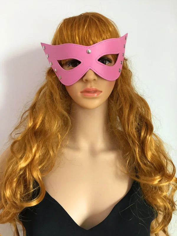 Эротические костюмы, кожа SM, связывание, секс маска для глаз, повязка на глаза, фетиш, БДСМ, вечерние, для женщин, маскарадные маски для глаз, интимные игрушки для взрослых - Цвет: MZ36--pink