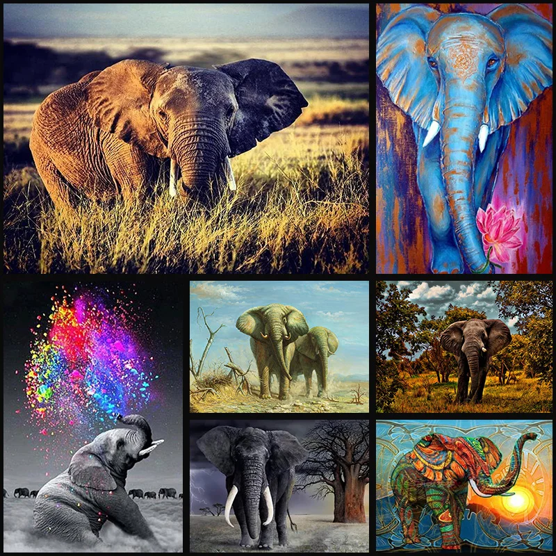 

Full Drill 5D DIY Diamond Painting "elephant" handmade Embroidery arts Cross Stitch Mosaic Decor gift