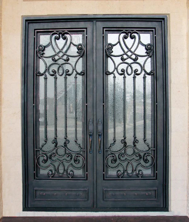 High Quality Double Interior Security Wrought Iron Doors Tcd