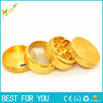 

100PCS/LOT New Alloy Hot Sale New 4 layer 40mm Chromium Crusher Tobacco Spice Herb Grinder