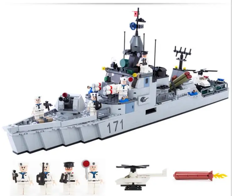 

693PCS World War II Warship Tank Aircraft With Figures Building Blocks Army War Toys Constructor Compatible With LegoINGS