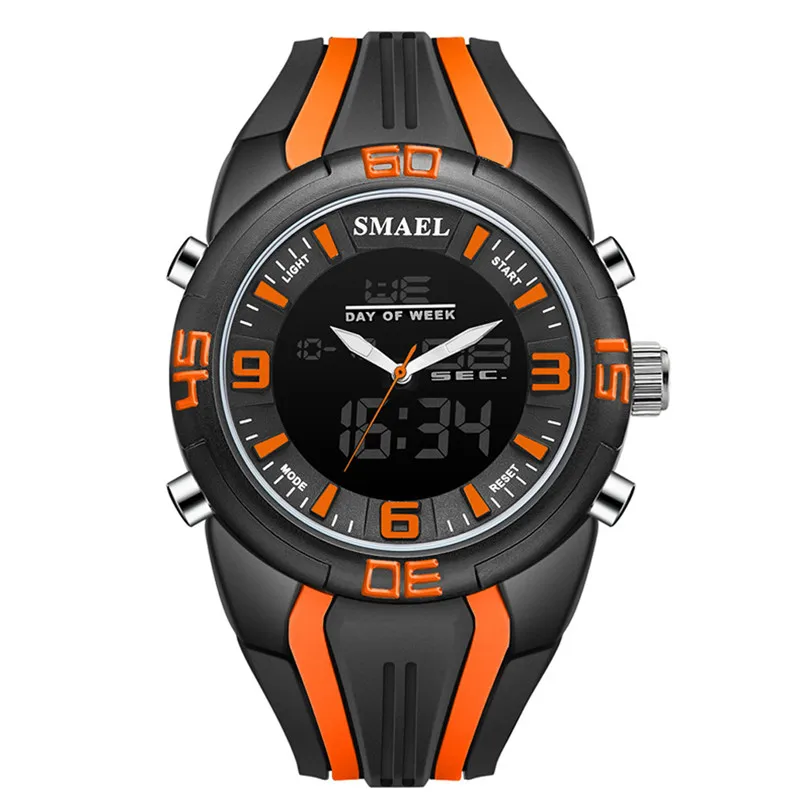 SMAEL Men's Watches Dual Time Camouflage Sport Watch LED Digital Watch New Fashion Digital Quartz For Sport Man #4m19 (14)
