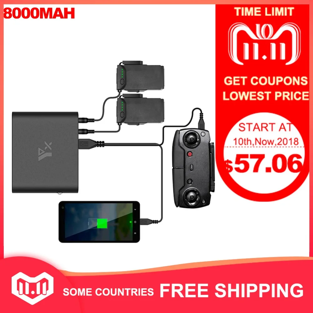 Multi-function 8000mah Portable USB Mobile Power For DJI Mavic Air/Pro/Spark Drone Battery Remote Control Power Bank Charger