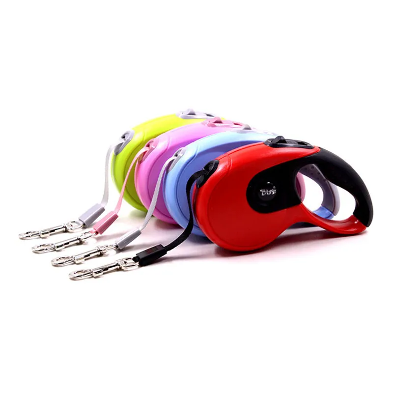 3M/5M One handed Lock Retractable Dog Leash Colorful Dog Walking Leash