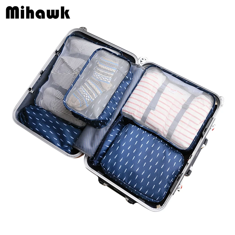 

Mihawk Set Of 6 Polyester Travel Bags Men Women's Large Capacity Clothes Shoes Storage Pouch Clothing Sorting Pocket Accessories