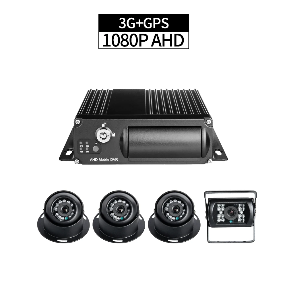 Мобильный видеорегистратор 3G + GPS 4CH AHD 1080P удаленный монитор для ПК/телефона трек 4