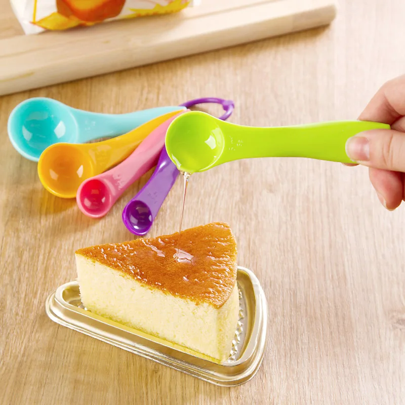 LIYIMEGN 5pcs set Measuring Spoons Colorful Measure Spoon Super Useful Sugar Cake Baking Spoon Kitchen Scale B2