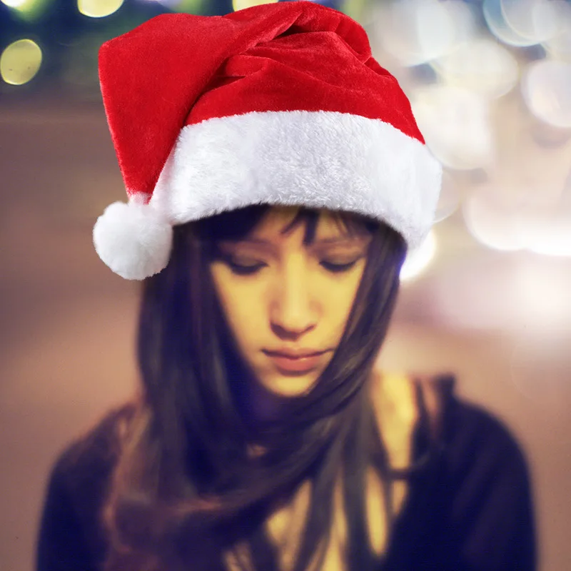 

Wholesale Christmas Supplies Decorative Props Hat Velvet Plush Santa Hat Velvet Christmas Hat Large amount can consult