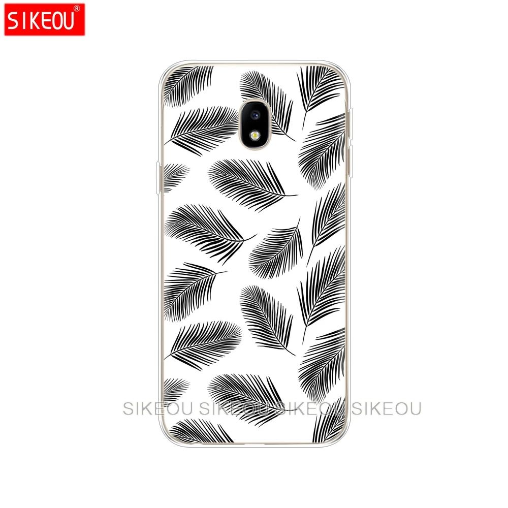 Силиконовый чехол для телефона Samsung Galaxy J3 J5 J7 2017 J330 J530 J730 PRO j2 2018 черно белые