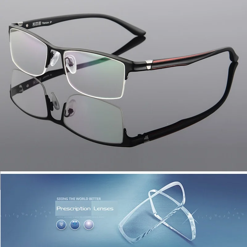 

Cubojue Titanium Glasses Men Prescription Spectacles custom Man Diopter minus 1.56/1.61/1.67 Index Lens Optical Male transition