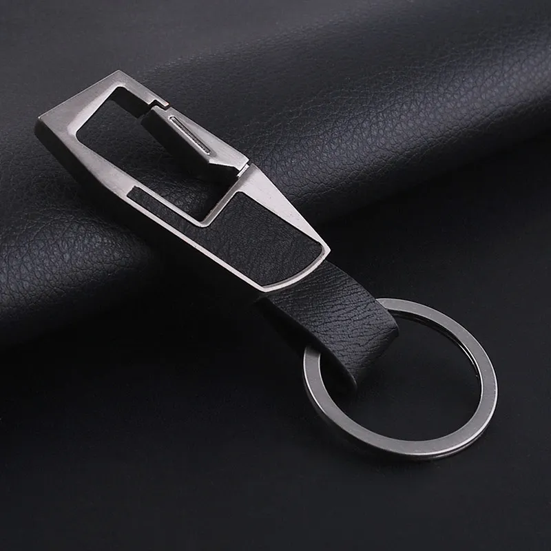 Classic Style Men Keychain Male Car Keyring Genuine Leather Key Chain Man's Waist/Strap Metal